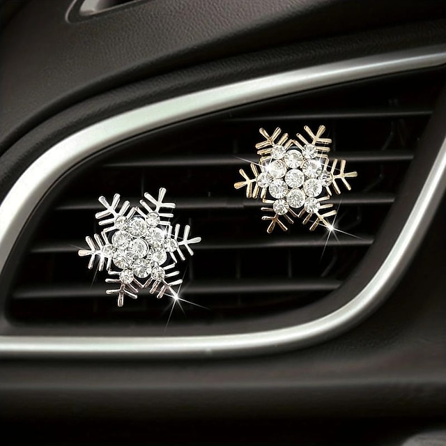  strassz dekor hópehely dizájn autó szellőző klip autó levegőkimenet dekoráció