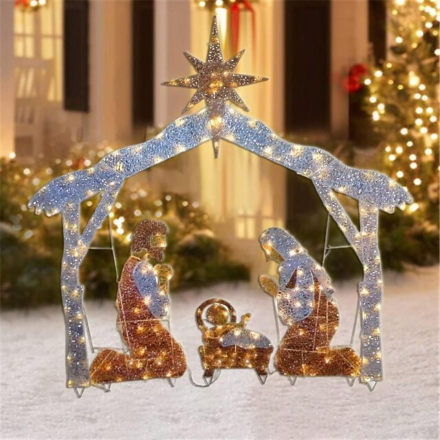 Christmas Decoration Christmas Glowing nativity Scene Manger Scene ...