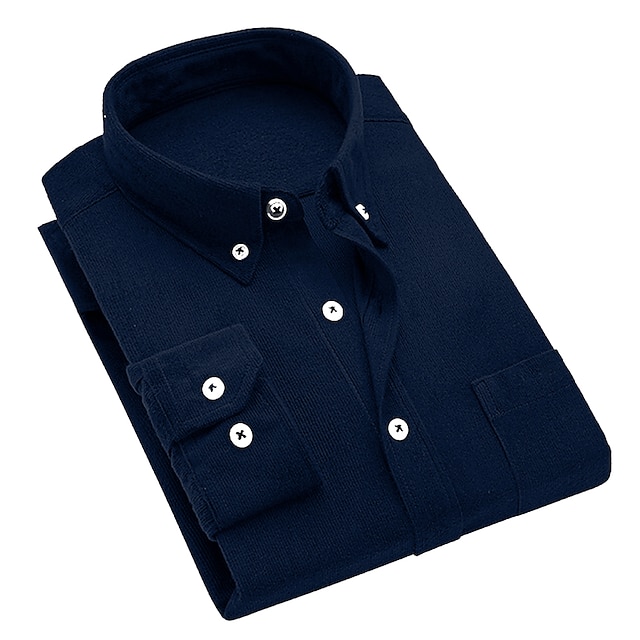 Men's Dress Shirt Button Down Shirt Collared Shirt Corduroy Shirt Wine