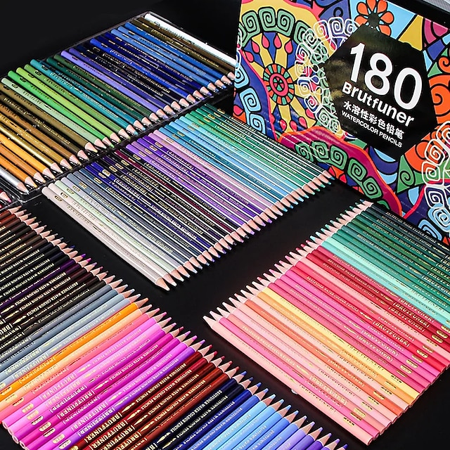  48/72/120/150/180 crayons de couleur à l'eau crayon d'aquarelle doux en bois professionnel pour l'école dessiner croquis fournitures d'art