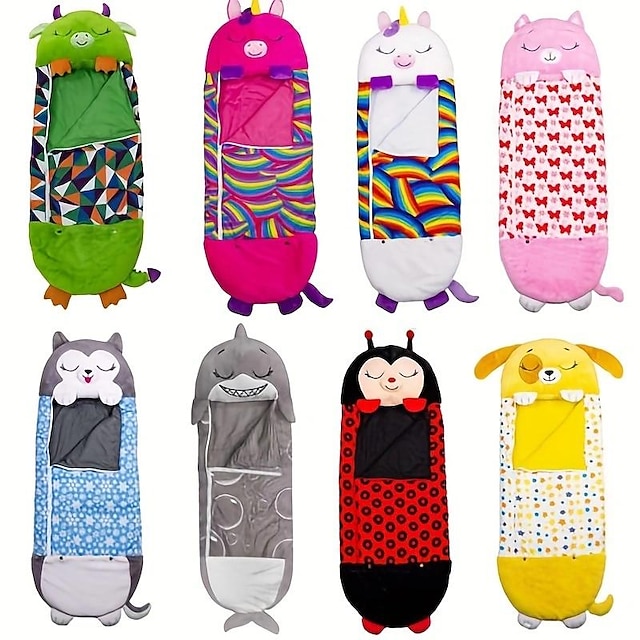  Schlafmatte, rosa Kinder-Wärmedecke mit dünnem Tiermuster, Babyschlafsack, gelber Anti-Kick-Beutel, Baby-Einteiler-Kinderschlafsack