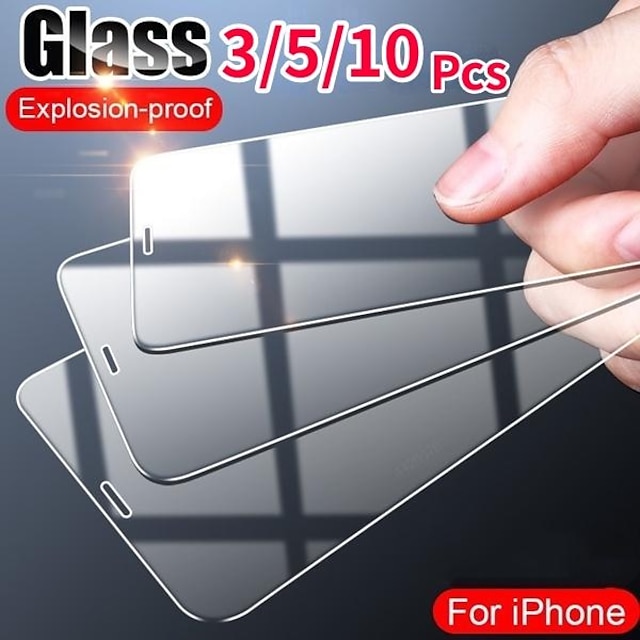  NEW 10Pcs/5 Pcs/3Pcs 9H HD Full Cover Protective Glass Film For iPhone 15 15 Pro 15 Plus 15 Pro Max /For iPhone 14 14 Pro 14 Plus 14 Pro Max /For iPhone 13 13 Pro 13 Pro Max 13 Mini /12
