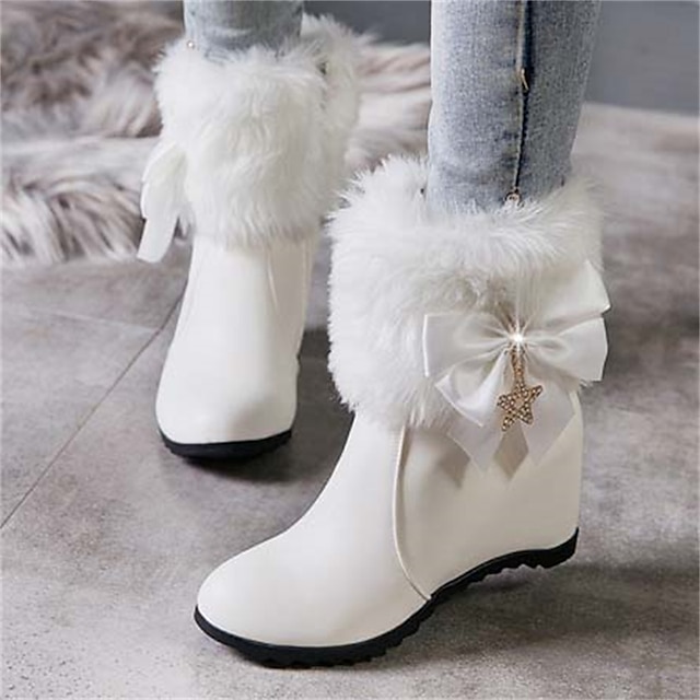  Pentru femei Cizme Cizme cu platformă Mărime Plus Size Pantofi de confort Petrecere Zilnic Culoare solidă Căptușiți Ghete Botine Iarnă Piatră Semiprețioasă Funde Călcâiul ascuns Vârf ascuțit Mod