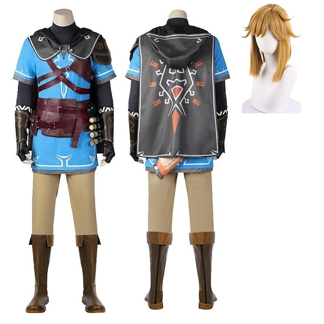  Ispirato da The Legend of Zelda: Lacrime del Regno Link Anime Costumi Cosplay Giapponese Mascherata Abiti Cosplay Parrucche Costume Per Per uomo Per donna