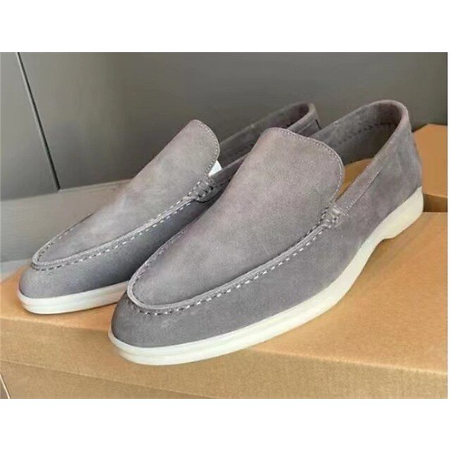 Men's Slip-On Sock Loafers | Light Grey Yellow Or Red