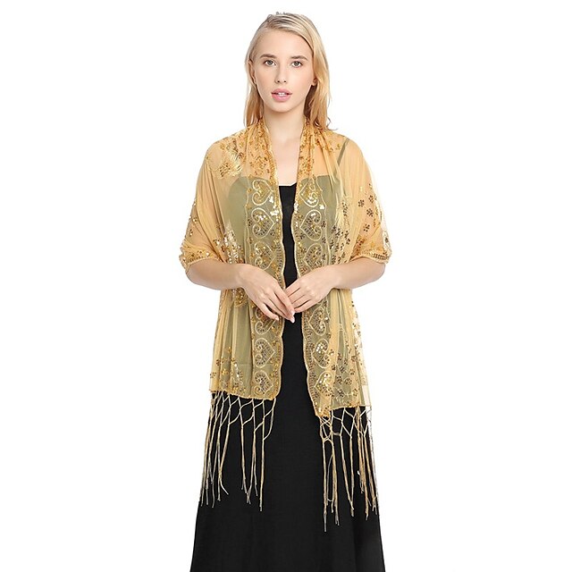 Women's 1920s Long Shawl Wraps Sequin Flapper Evening Shawls Roaring ...