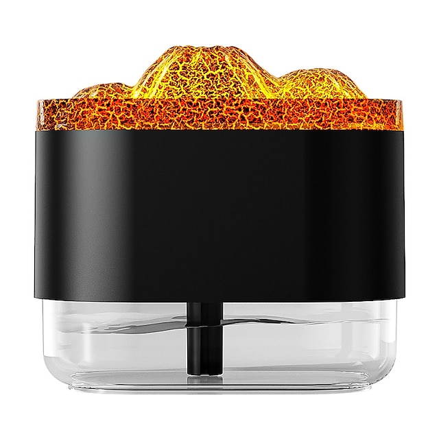  300ML 7 Colorful Lights Volcano Flame Diffuser Volcano Humidifier Diffuser Essential Oils Mini Diffuser Aroma Diffuser for Home