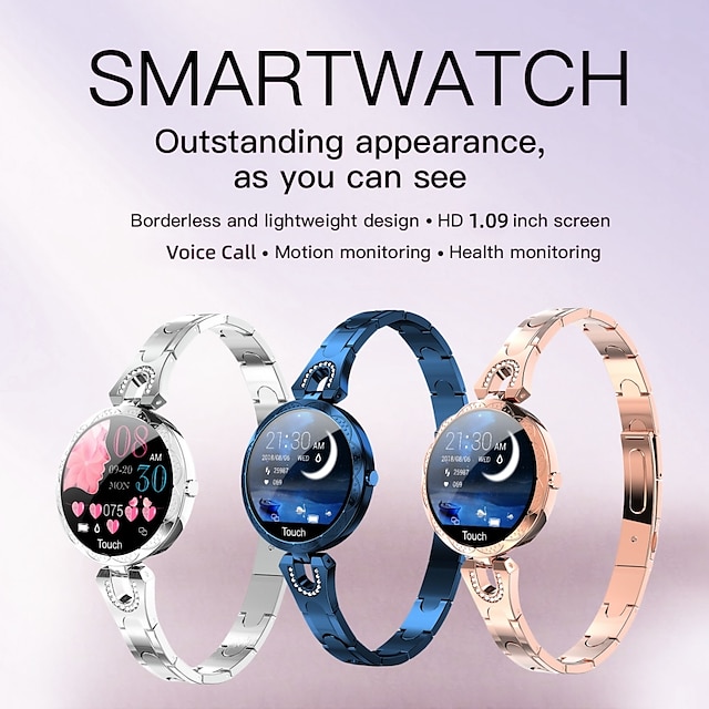  AK15 Reloj inteligente 1.08 pulgada Smartwatch Reloj elegante Bluetooth Podómetro Recordatorio de Llamadas Seguimiento de Actividad Compatible con Android iOS Mujer Impermeable IP 67 Caja de reloj de