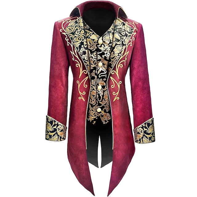 Men's Steampunk Vintage Tailcoat Jacket Gothic Victorian Frock Uniform ...