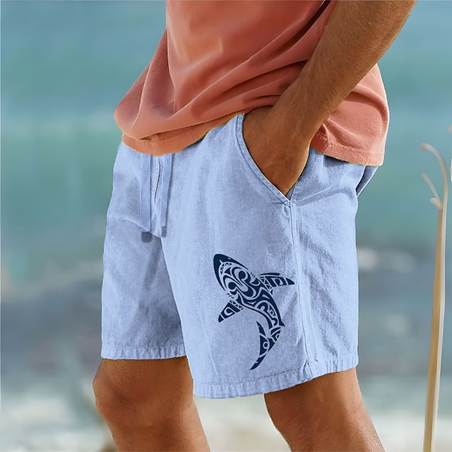  Herr Djur Val Shorts Sommarshorts Beach Shorts Medium Midja Hawaiisk Ledigt Utomhus Helgdag Utekväll Snörning Elastisk midja Mönster Designer Kläder