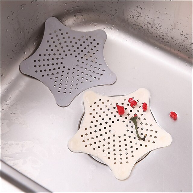 1pcs Starfish Silicone Hair Catchers For Shower, Bathroom Hair Drain Cover Stopper, Bath Hair