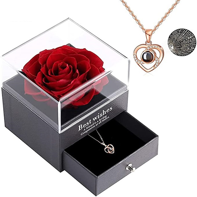  dárky ke dni žen valentýnský produkt 925 stříbrný projekční náhrdelník ve tvaru srdce pro ženy ve 100 jazycích přívěšek ke dni matek dárky pro maminku