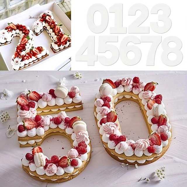  herbruikbare mallen voor taarten nummer ontwerp huisdier bakken taart decoreren gereedschap bruiloft verjaardag bakken gebak zoetwaren accessoires