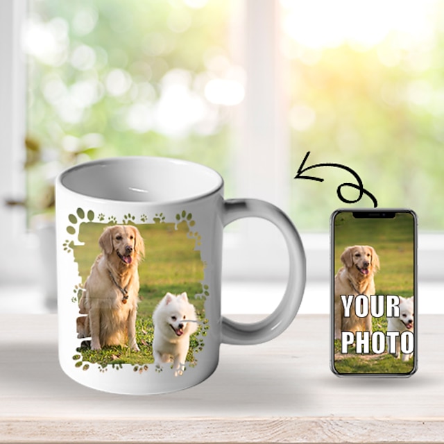  i ruff you 犬の写真マグ - 心温まる犬の写真マグ あなたの犬用にあなた自身のコーヒーマグをデザインします カスタムマグ カスタムコーヒーマグ パーソナライズされたセラミックマグ カスタマイズ可能なマグ