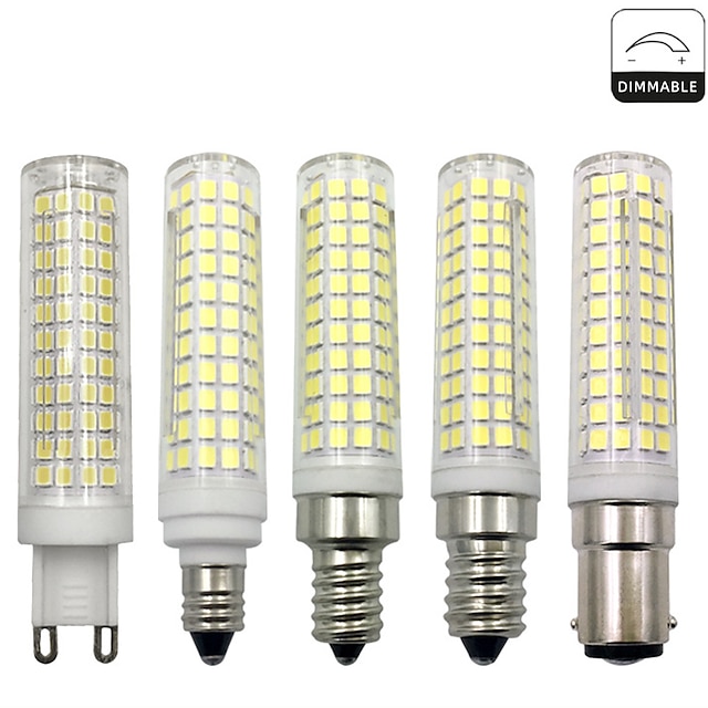  Bombilla LED g9/e11/e12/e14e/ba15d 7w 3000k blanco cálido/6000k blanco 120v sin parpadeo para iluminación del hogar lámparas de araña aplicaciones domésticas 700lm (paquete de 2)