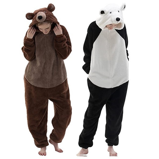  Sherpa beer volwassen onesie - dieren Halloween kostuum - pluche teddy cosplay pak uit één stuk voor volwassenen, dames en heren
