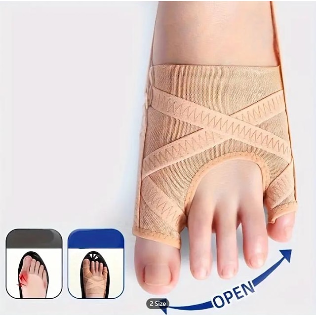  1 pereche de șosete de corectare a degetelor de la picior, separator suprapus degete, pantofi ultra-subțiri respirabili - purtabili pentru bărbați și femei reglabili