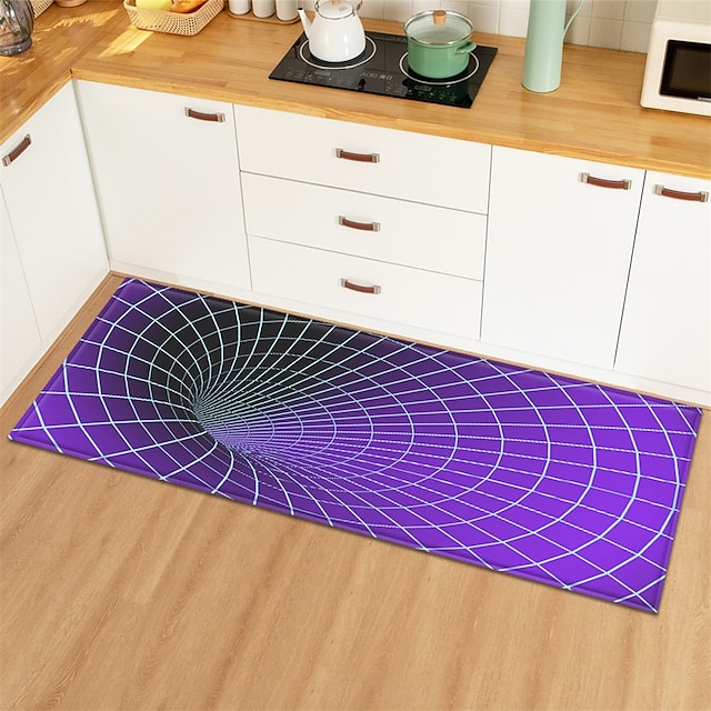  Tapis de cuisine à motif vortex 3D, antidérapant, résistant à l'huile, de sol, de salon, d'intérieur et d'extérieur, décoration de chambre à coucher, de salle de bain, d'entrée, de porte