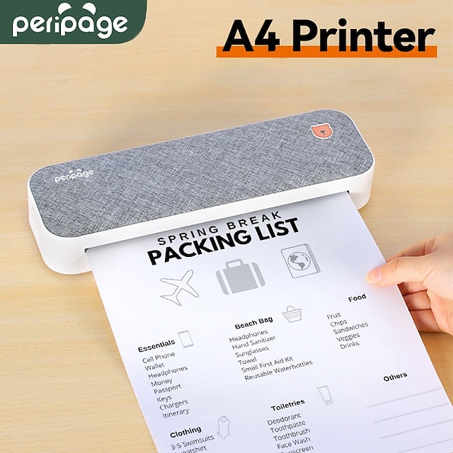  péripage a4 imprimante thermique continue imprimante sans fil pdf page web contrat imprimantes d'images papier thermique pas besoin d'encre ou de toner