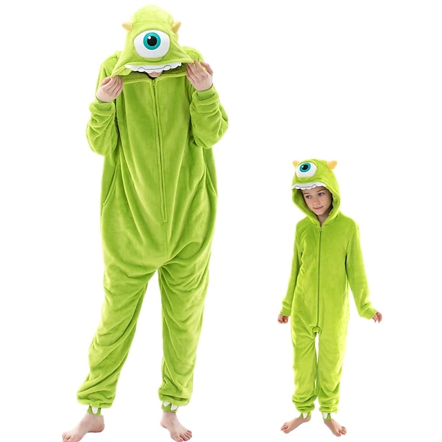  Kinder Erwachsene Kigurumi-Pyjamas Nachtwäsche Pyjamas-Einteiler Tier Karikatur Pyjamas-Einteiler Lustiges Kostüm Flanell Cosplay Für Herren und Damen Jungen und Mädchen Karneval Tiernachtwäsche