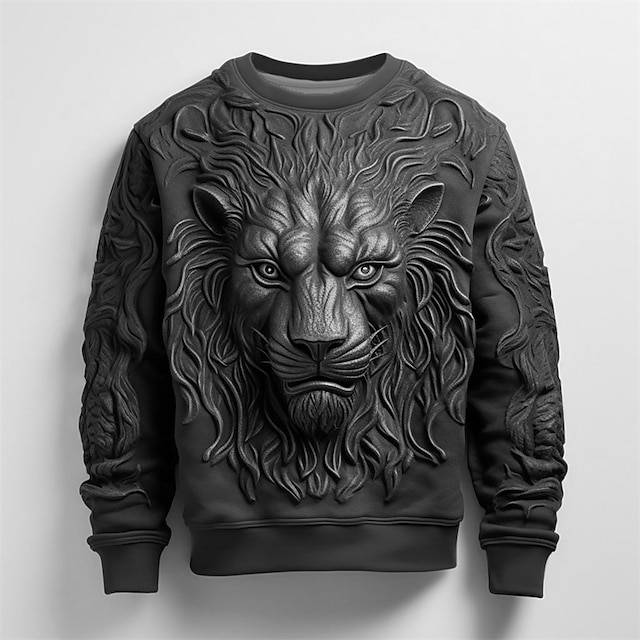  Bărbați Grafic Animal Leu Hanorace Pulover cu pulovere Manșon Lung Hanorac Stil Nautic Modă Zilnic Casual Tipărire 3D Vacanță Concediu Ieșire Imprimeu Primăvara & toamnă
