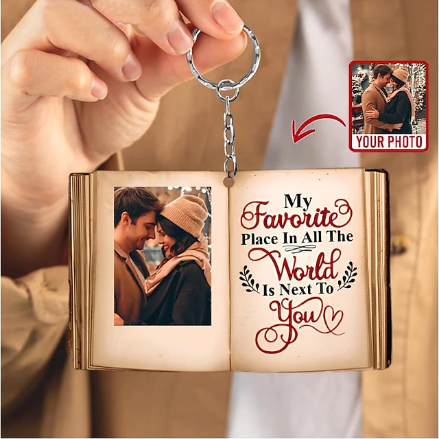 Personalized Photo Keychain Custom Acrylic Keychain Gift for Couple