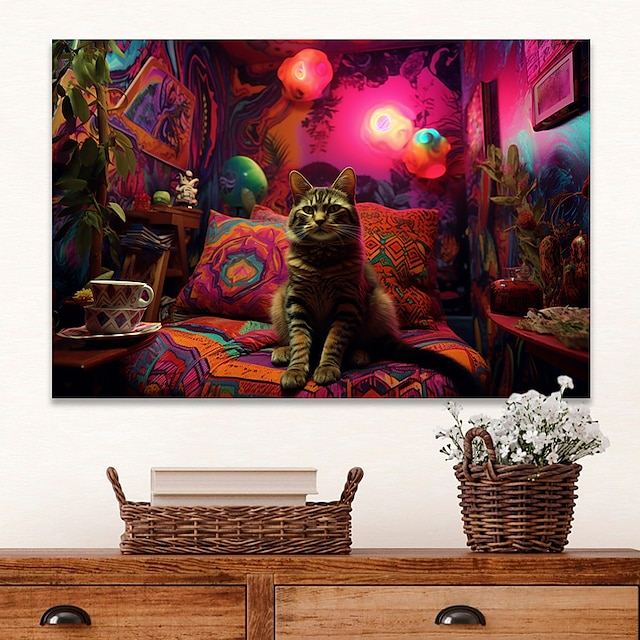  Animali arte della parete su tela simpatici gatti stampe e poster immagini pittura decorativa su tessuto per soggiorno immagini senza cornice