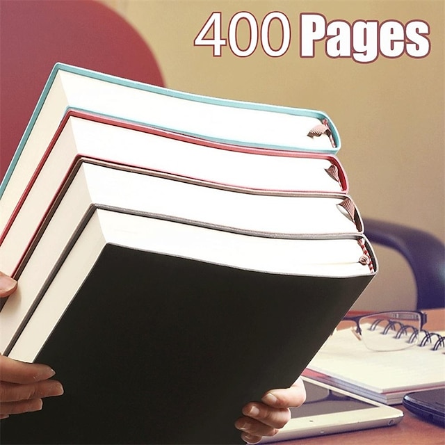  400 stran a4 notebook vysokoškolské umění vynikající zahuštěný velký poznámkový blok a5 kancelář špičková pu kůže práce konferenční záznam kniha horizontální linka deník