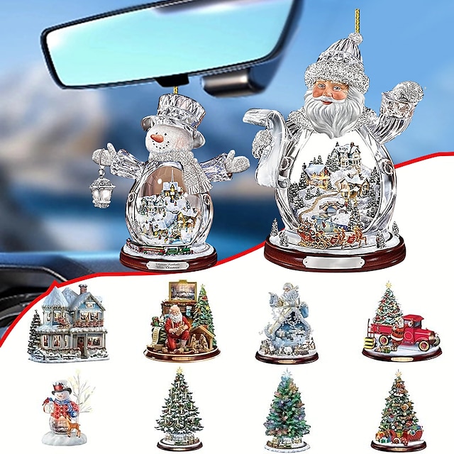  Ornament pentru agățat pentru mașină, breloc acrilic 2d plat imprimat, ornament acrilic opțional și accesorii pentru oglinda retrovizoare pentru mașină pachet de cadouri memoriale