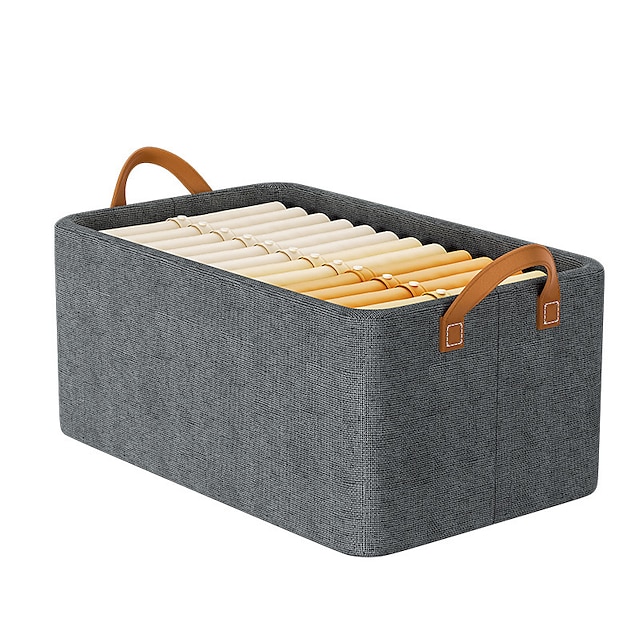  1PC Foldable Storage Box With Steel Frame Large Capacity Clothes Trousers Storage Basket Portable Home Wardrobe Storage Box