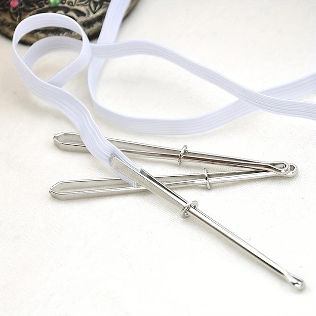  2ks jehlový elastický navlékač nitě samosvorná pinzeta klip pro řemeslo na šití pasu se snadným tahem.