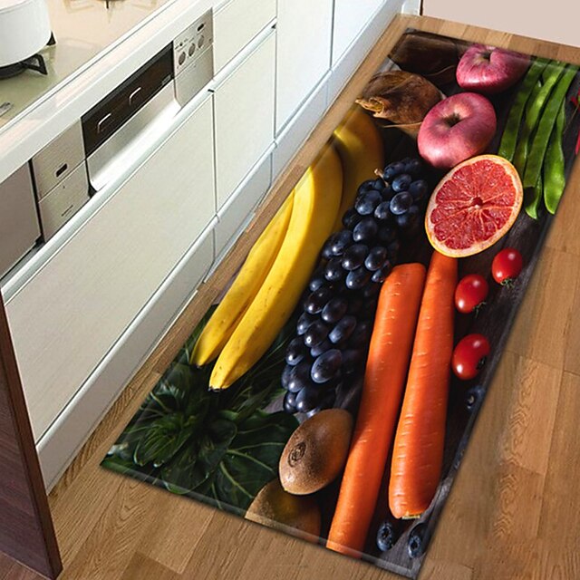 Vegetables Area Rug Kitchen Mat Non-Slip Oil Proof Floor Mat Livingroom ...