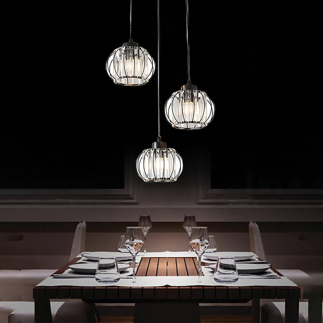  Suspension LED avec abat-jour en verre transparent noir mat 3 lumières luminaire suspendu style rétro industriel réglable pour îlot de cuisine salle à manger foyer ferme
