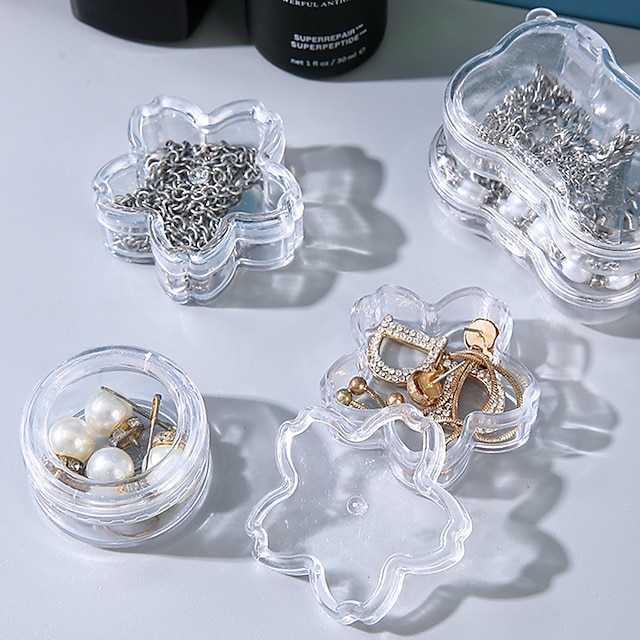  8pcs/set Plastic Jewelry Box Transparent Storage Container Earring Beads Portable Case for Handmade DIY Jewellery Accessories