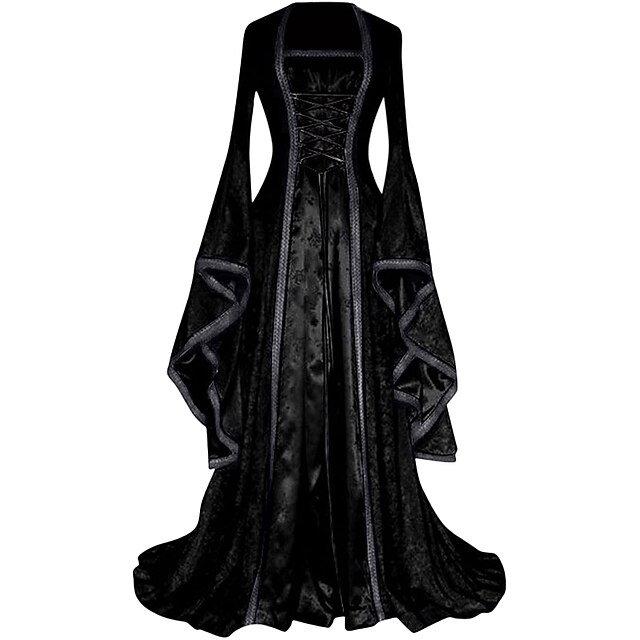 Retro Vintage Medieval Renaissance Prom Dress Long Length Pirate Viking ...