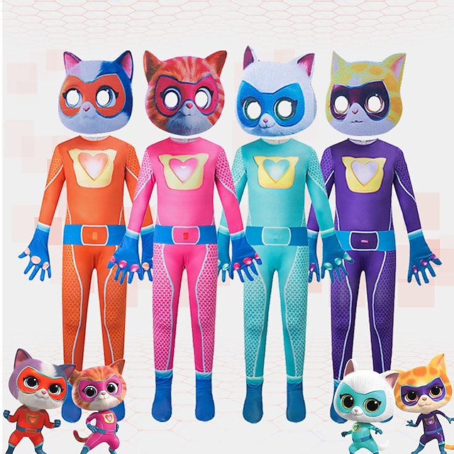 SuperKitties Cat Cosplay Costume Outfits Boys Girls' Movie Cosplay ...