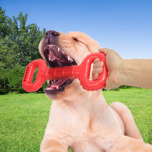  Novo brinquedo interativo para cães com vazamento de som tipo tração com alça de duas mãos para cães