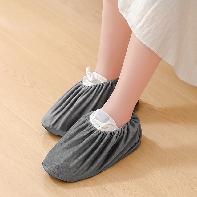  Juego de 2 fundas de zapatos reutilizables antideslizantes para hombres y mujeres, lavables, para mantener el suelo, limpieza de alfombras, cubierta protectora para zapatos de interior y exterior para