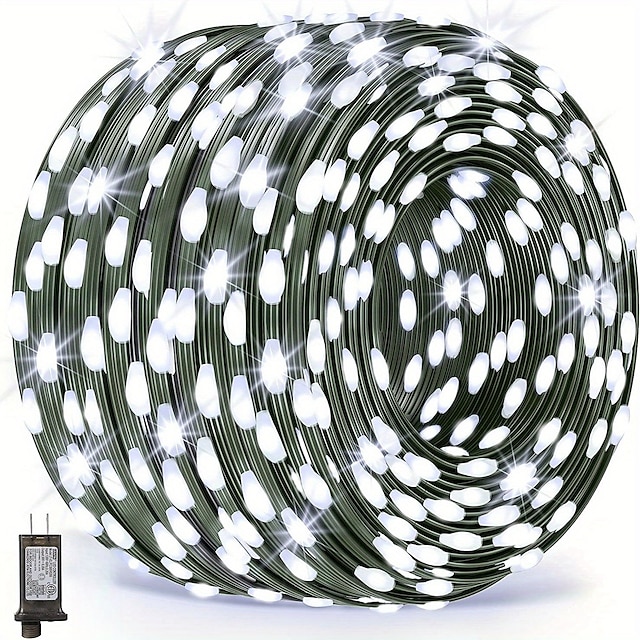  100 メートル屋外防水 LED ライトストリップストリングライトクリスマスストリングライト 1000 LED 329 フィートホワイトクリエイティブストリングライトホリデーライトパーティーホリデーウェディング 29v