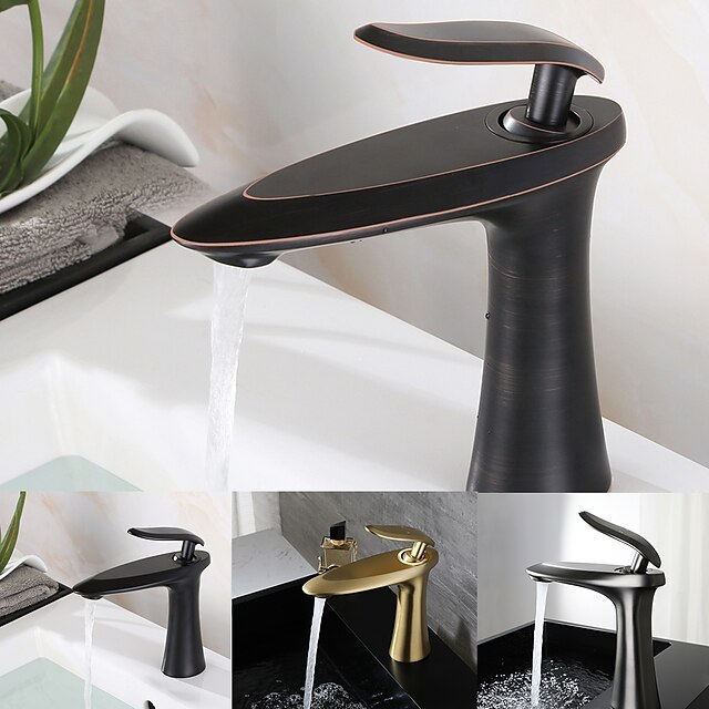  Bathroom Sink Faucet - Classic Electroplated Centerset Single Handle One HoleBath Taps
