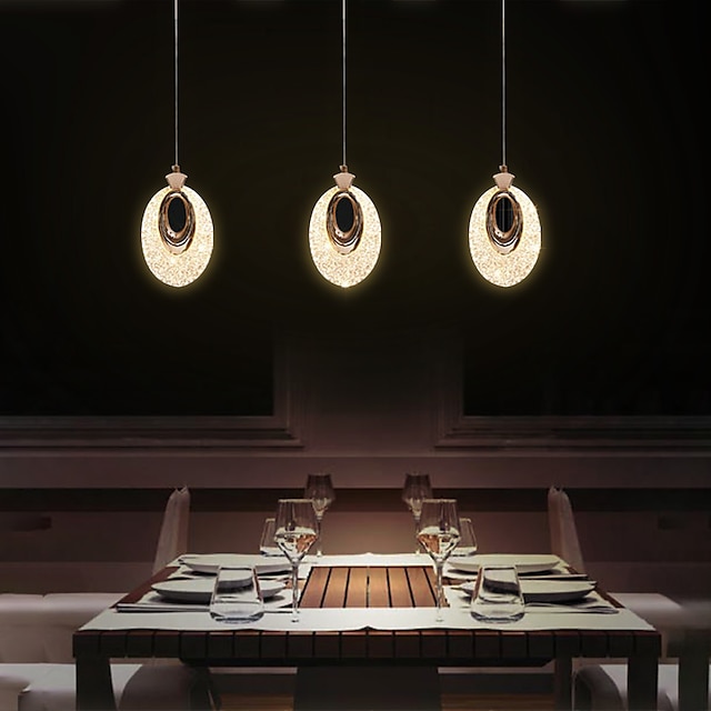  led-hanglamp kristal moderne keukeneilandlamp, verstelbare hangverlichting voor keukeneiland, led-kroonluchter voor eetkamer, slaapkamer, mini-hangende spotlampen (1-pack)