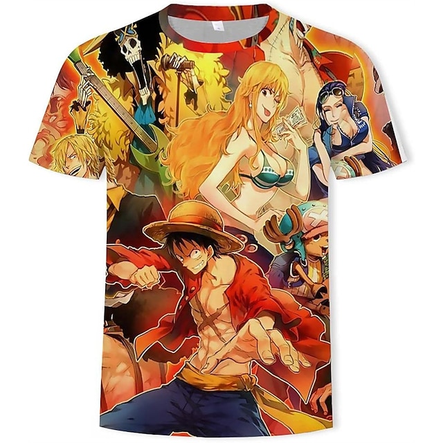  One Piece Cosplay T-Shirt Dibujos Manga Estampado Gráfico Para Pareja Hombre Mujer Adulto Carnaval Mascarada Impresión 3D Fiesta Festival