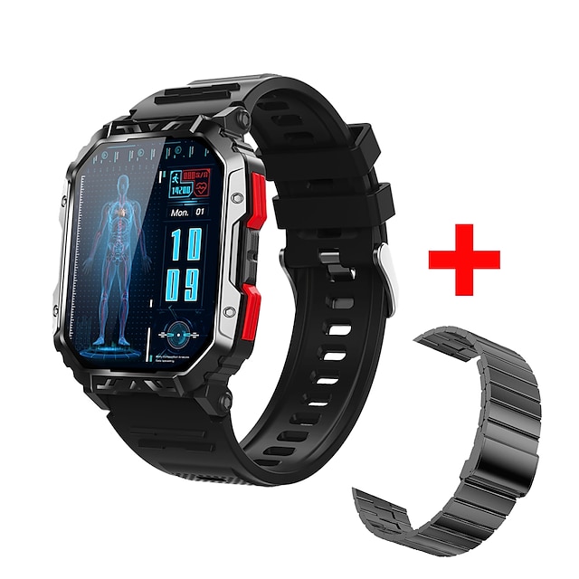 696 F407 Slimme horloge 2.1 inch(es) Slimme armband Smartwatch Bluetooth Stappenteller Gespreksherinnering Slaaptracker Compatibel met: Android iOS Dames Heren Handsfree bellen Aangepaste wijzerplaat