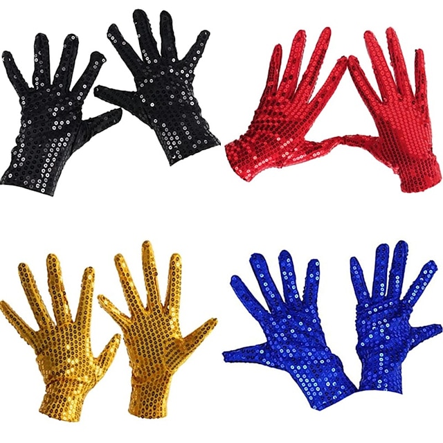  Вечерние перчатки Перчатки Ретро В стиле 1980-х Полиэстер Назначение Диско Косплей Карнавал Муж. Жен. Бижутерия Модное ювелирное украшение