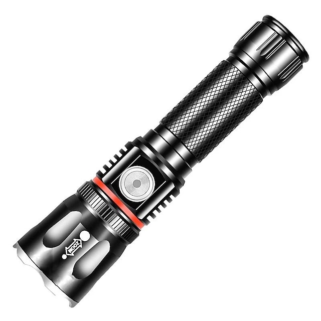  T6 Flashlight LED4 Mode Ultra-bright Tactical Camping Outdoor Flash USB Rechargeable Zoom Waterproof Flashlight