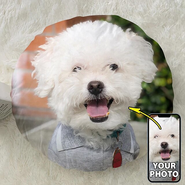  1pc Custom Round Pillow Cover Add your Image Personalized Photo Design Picture Fashion Casual Pillowcase Cushion Cover
