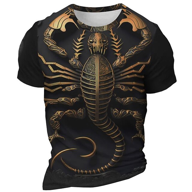 Men's Graphic Scorpion T Shirt Short Sleeve T shirt 3D Print Crew Neck Shirt Daily Designer Retro Vintage Sports Outdoor Holiday Going out Purple Brown Gray Spring & Summer Clothing Apparel S M L XL4