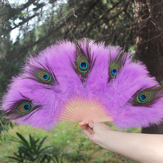 Dance Feather Fan Imported From The United States Turkey Full Velvet Fan Classical Dance Peacock 8857