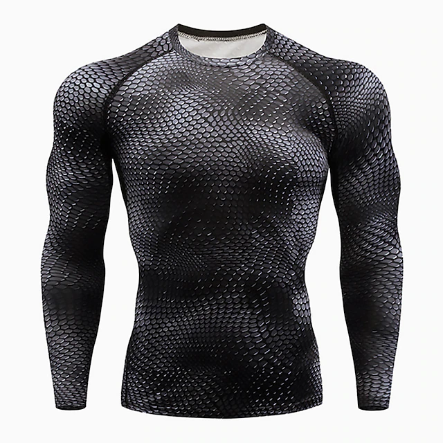 Men's T shirt Tee Gym Shirt Compression Shirt Fitness Shirt Men Tops Crew Neck Long Sleeve Sports & Outdoor Vacation Going out Casual Daily Quick dry Sweat wicking Breathable High Elasticity Plain 8