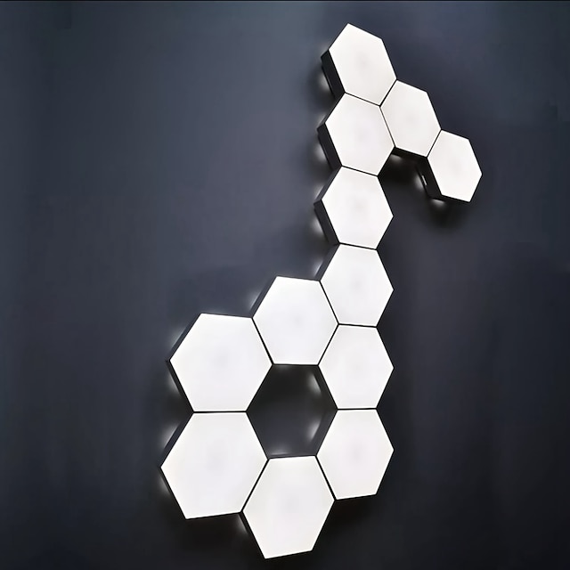  3 stk sekskantet lys elektronik berøringssensor væglampe aktiveret sekskantet honeycomb kvante modulært nyt design indretning led natlampe